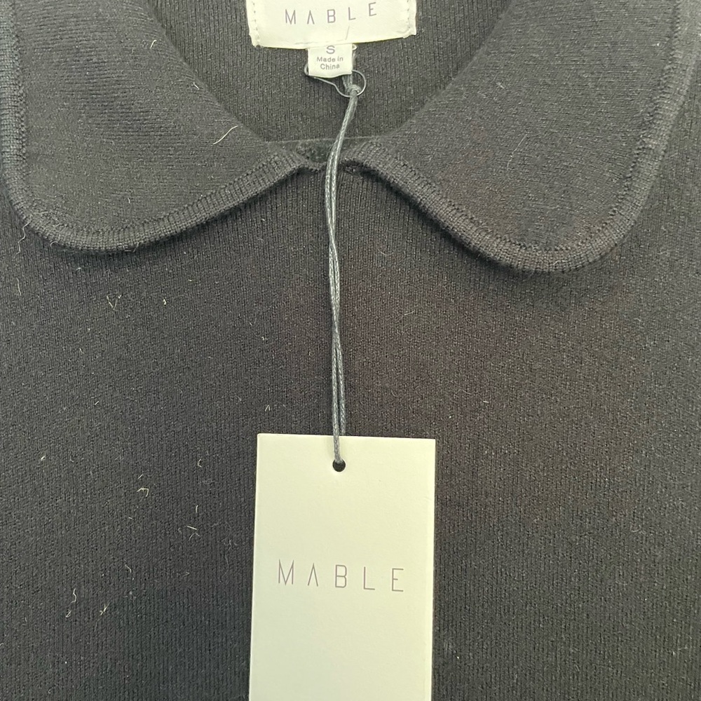 Black Peter Pan Collar Short Sleeve Dress for Work